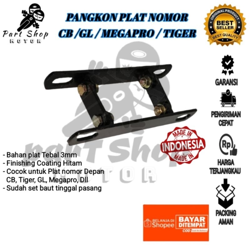 Breket Dudukan Plat Nomor Motor /  Pangkon Plat Nomor CB / Pangkon Plat Nomor GL / Megapro / Tiger