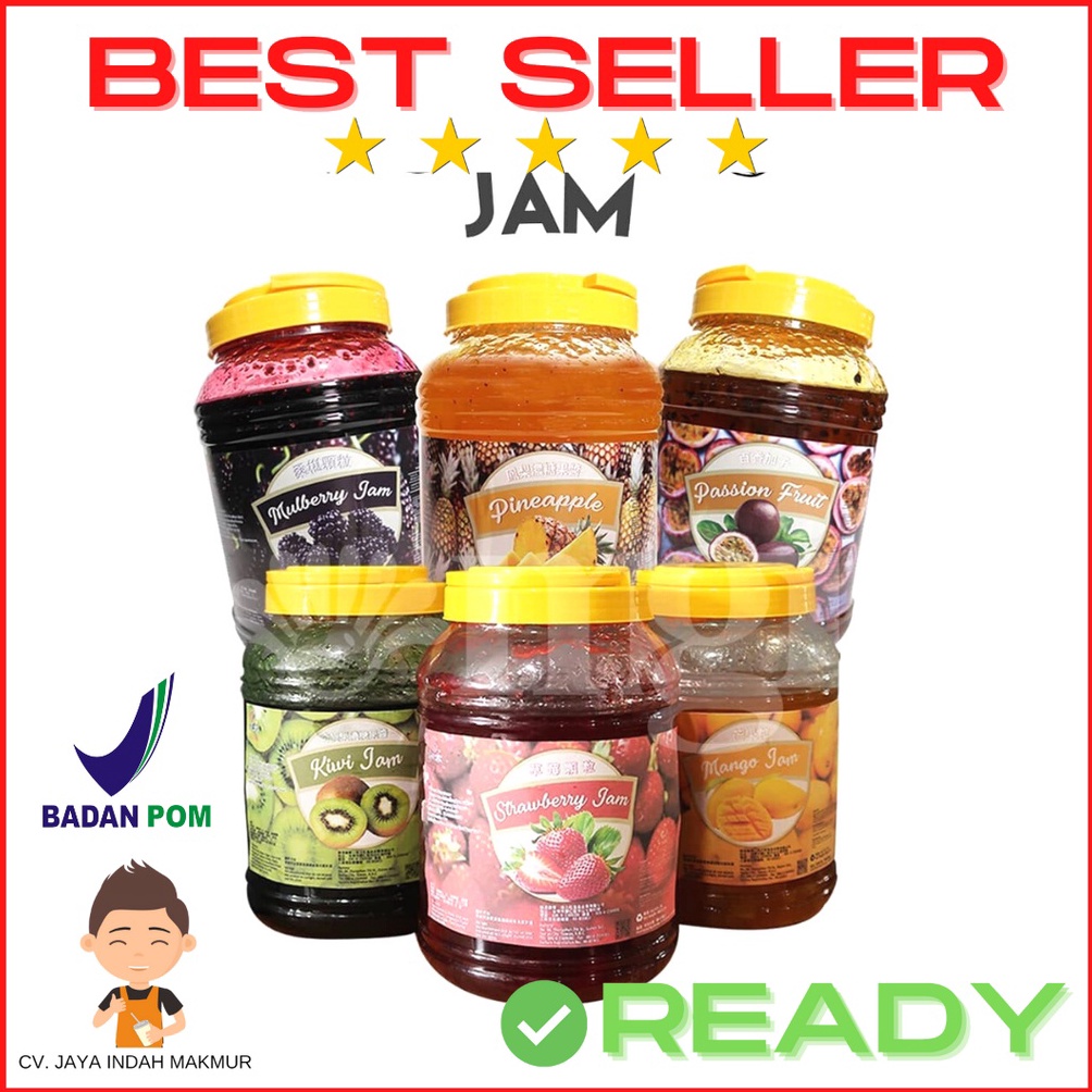 

SALE Selai Sele Jam untuk Minuman Drink Roti Kue Taiwan Mango Strawberry Kiwi Pineapple Nanas Passion Fruit 4kg