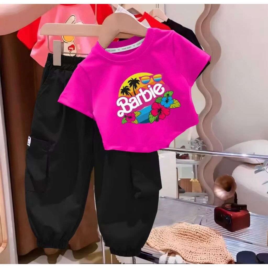 SETELAN ANAK PEREMPUAN 1-5 TAHUN / BARBIE BALI / CELANA TWILL