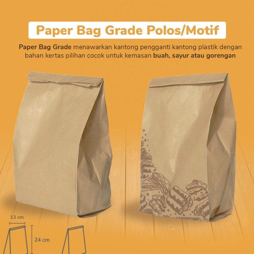 

FG2 Isi 1 Paper Bag Kantong Kertas Putih Motif 13x8x24 Murah Terlaris Coklat Polos