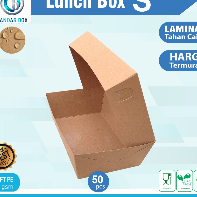 

Mega LUNCH BOX SIZE S KRAFT 5 PCS LAMINASI 29 GSM DUS SIOMAYBOX MAKANANDIMSUMTAKOYAKIGEPREKKUEMIENASIWADAH MAKANANA TAKE AWAY
