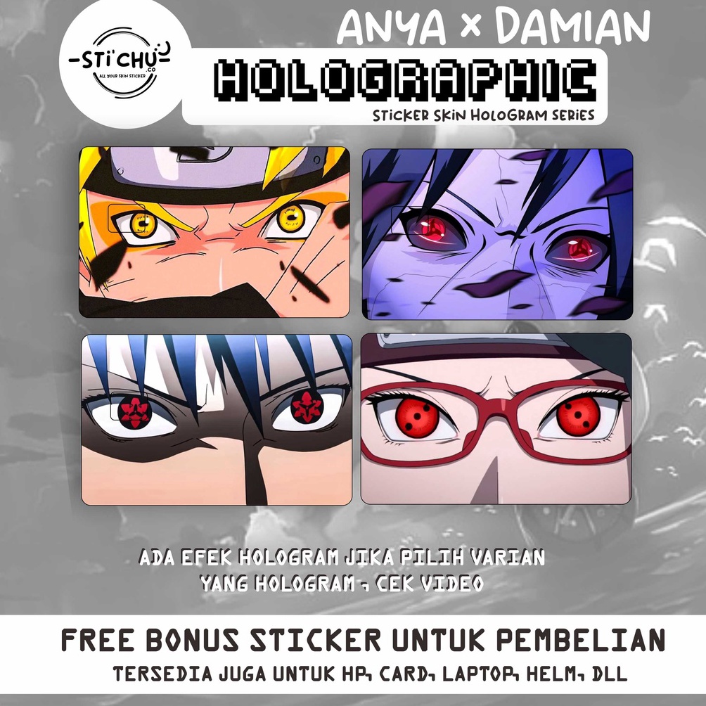 

PRODUK AWAL TAHUN Sticker Kartu Atm HOLOGRAM Naruto Skin Card Emoney Flazz Tapcash ATM Debit Credit