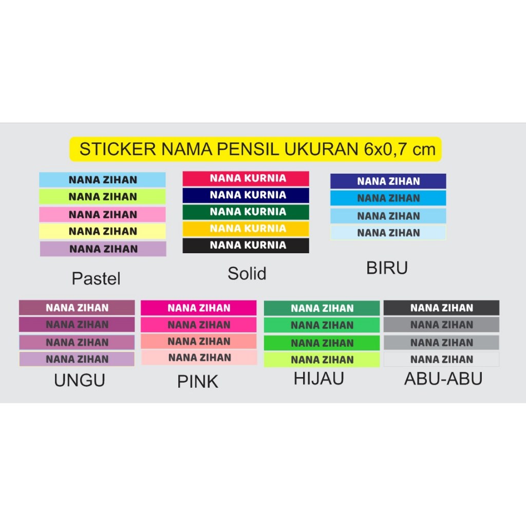 

sticker cutting nama/label nama panjang/sticker pensil/sticker buku