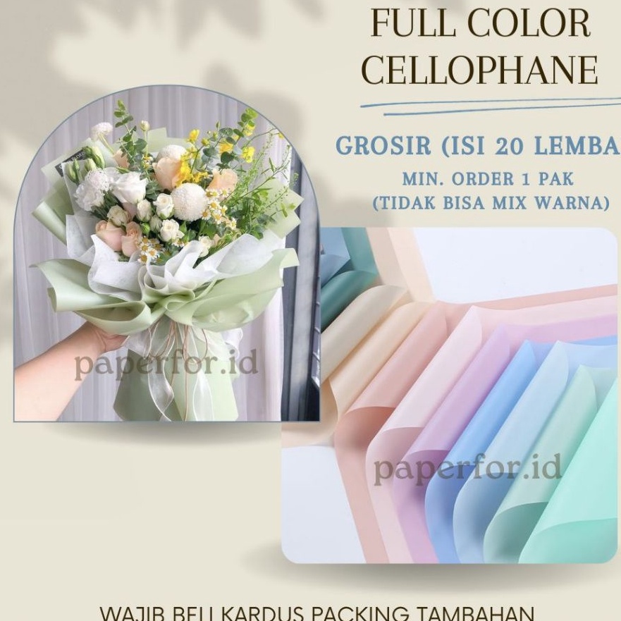 

Kilat GROSIR Kertas buket bunga florist FULL COLOR isi 2 lembar