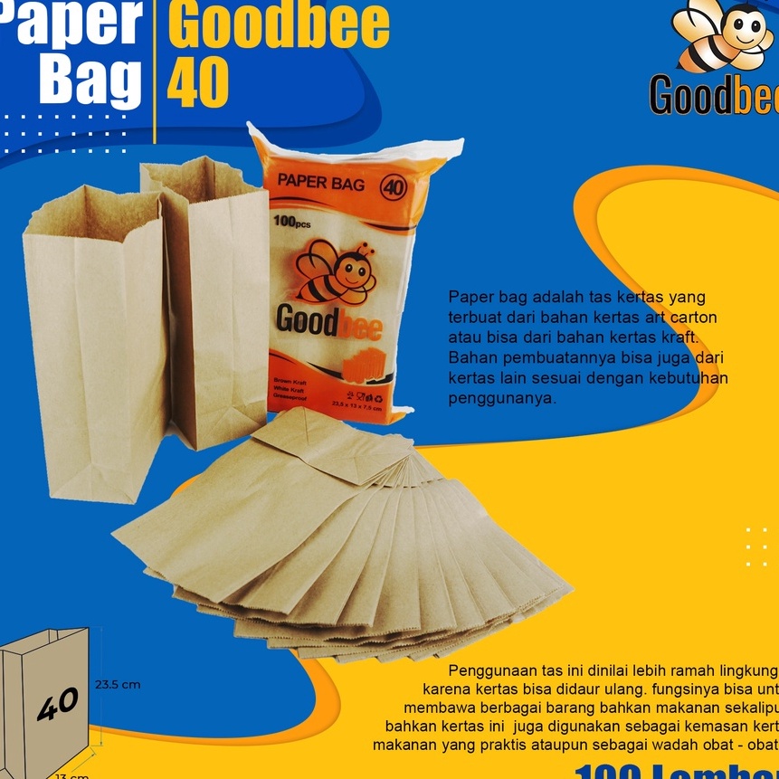 

KP8 Goodbee Paper Bag 4 BROWN Medium Kantong Kertas Goodbee 1pcs