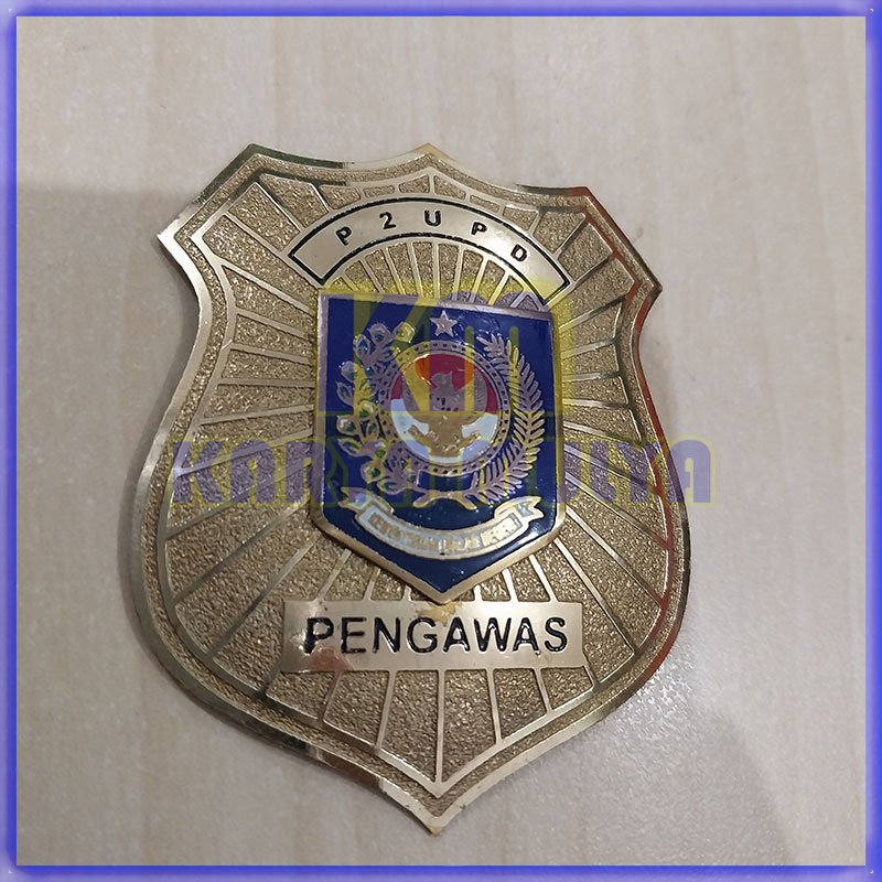 Pin Bross Logo PPUPD Lencana PPUPD Besar Model Perisai Pin PPUPD Pengawas Jarum Magnet - Karya Mulya