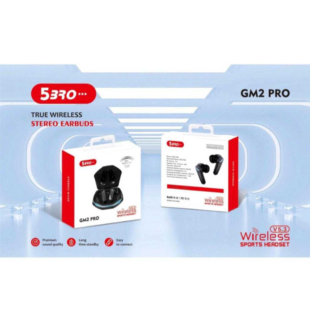 HEADSET EARPHONE 5 BRO GM 2PRO BLUETOOTH 5.3