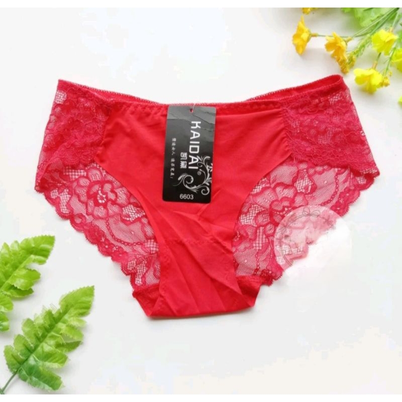 CD Wanita Sexy Premium Celana Dalam Wanita Satin Renda Halus 6603