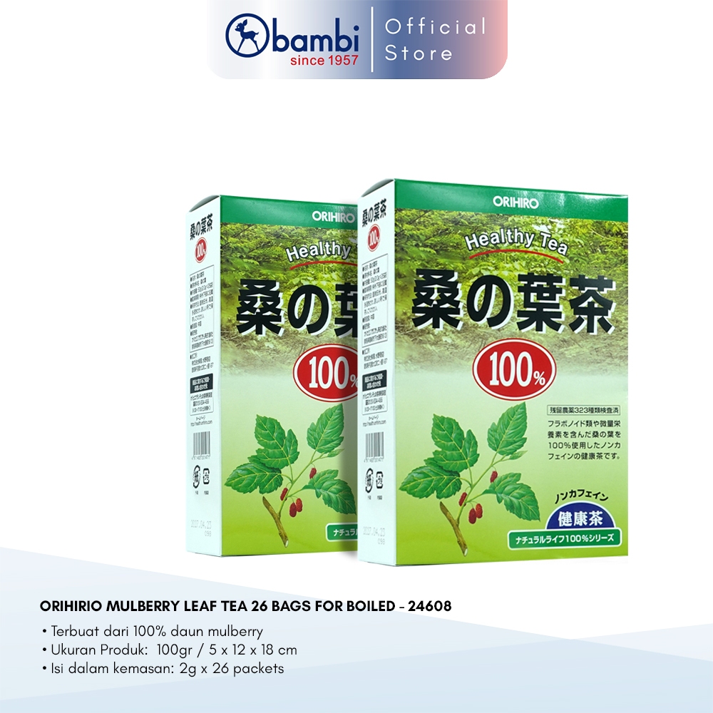 

Bundling 2 pcs Teh Hijau Orihiro Mulberry Leaf Premium tea Isi 26 Bags Japan Product Original
