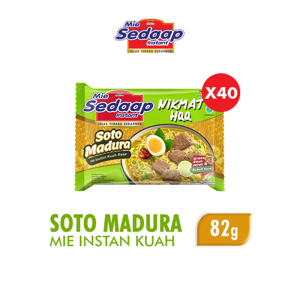 

Sedaap Mie Instan Kuah Soto Madura Bag 82 gr x40