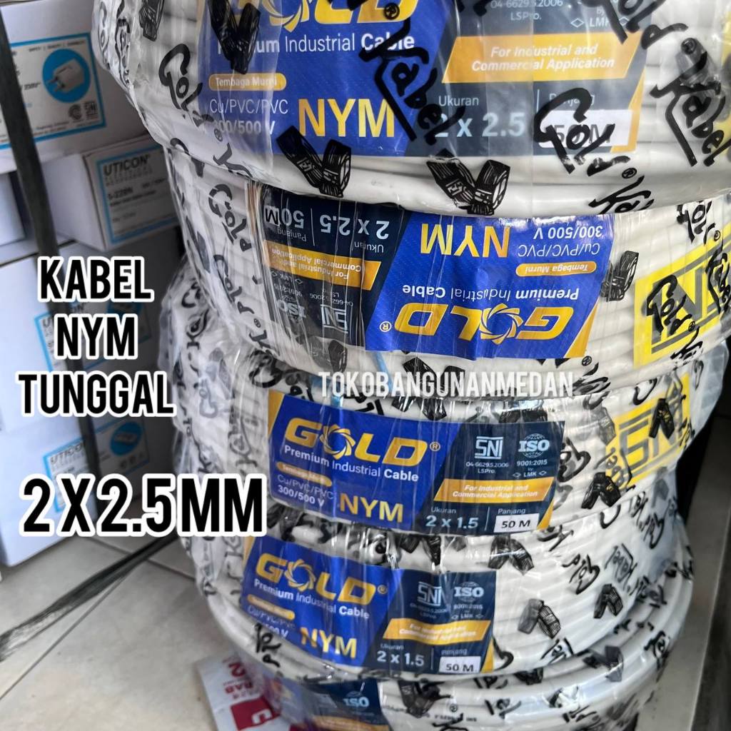 Per meter - Kabel Listrik TUNGGAL NYM 2 x 2.5 mm