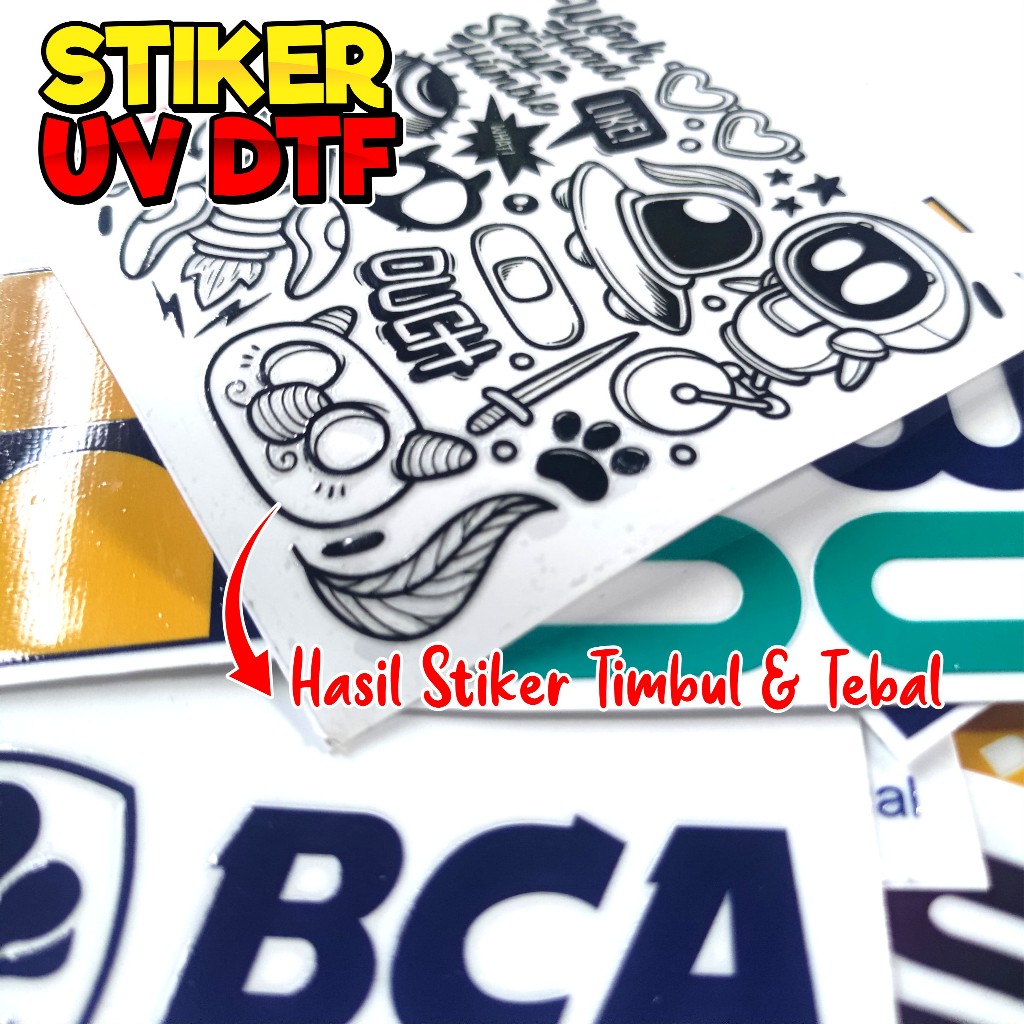 

Cetak Stiker UV Timbul A3 Print Sticker DTF UV Glossy dan Doff UV Sticker