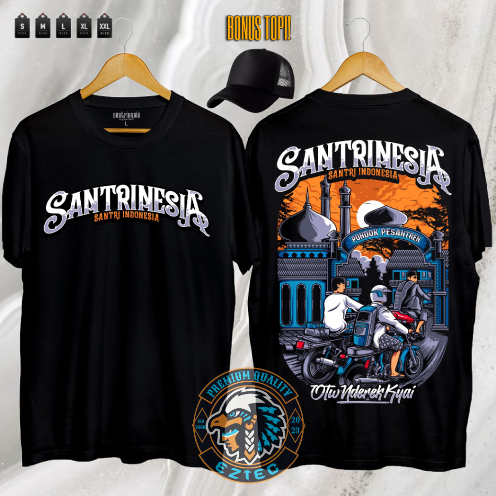 KAOS DISTRO DESAIN SANTRINESIA SANTRI INDONESIA SABLON DTF PREMIUM QUALITY READY SIZE S-XXL ~ FREE T