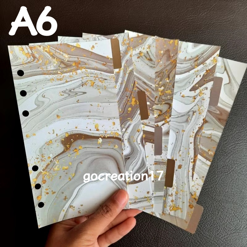 

Cover Planner Kertas Binder Pembatas Divider Marble Series Motif Premium A6
