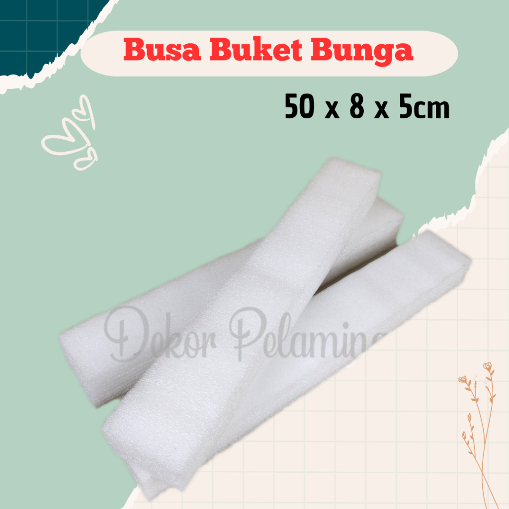 Foam Busa bunga Putih 50cm / Oasis busa bunga kering / Oasis buket dekorasi pelaminan