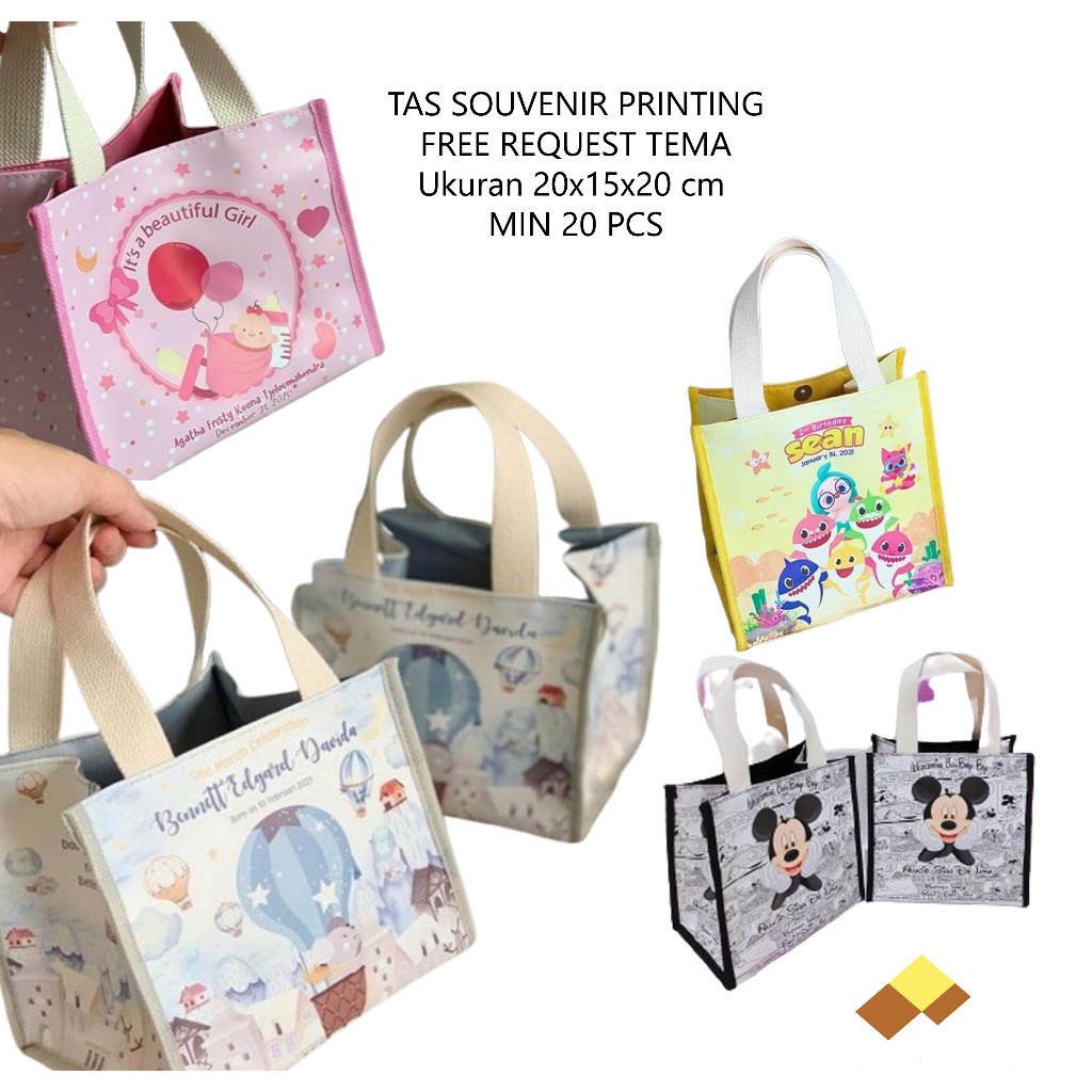 

Tas Hampers Sovenir Printing 20x15x20 cm / Tas Souvenir Ulang Tahun Anak