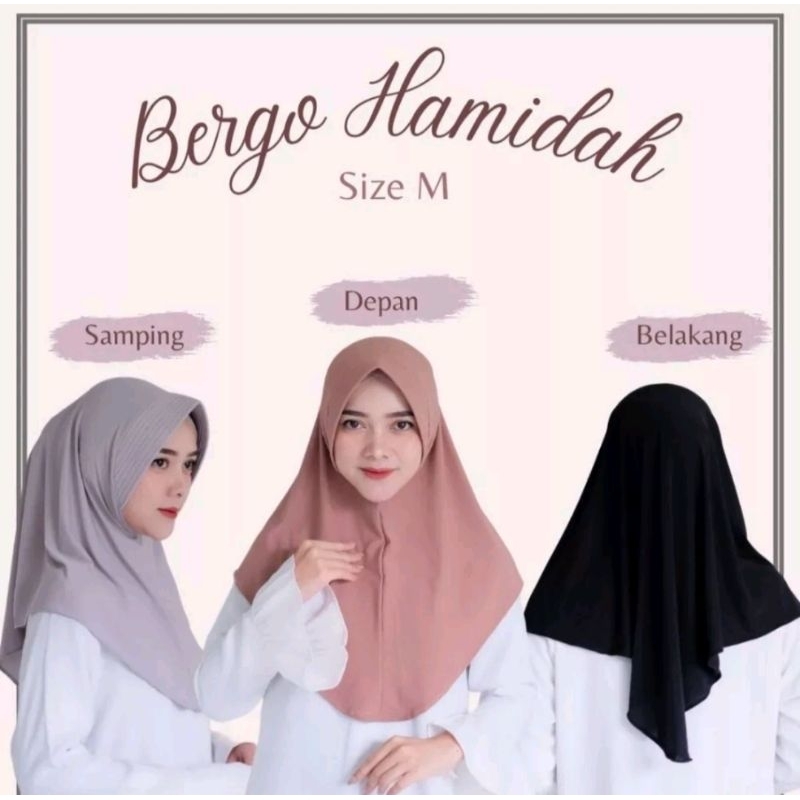 HIJAB BERGO HAMIDAH HIJAB HAMIDAH BAHAN JERSEY PREMIUM UKURAN M