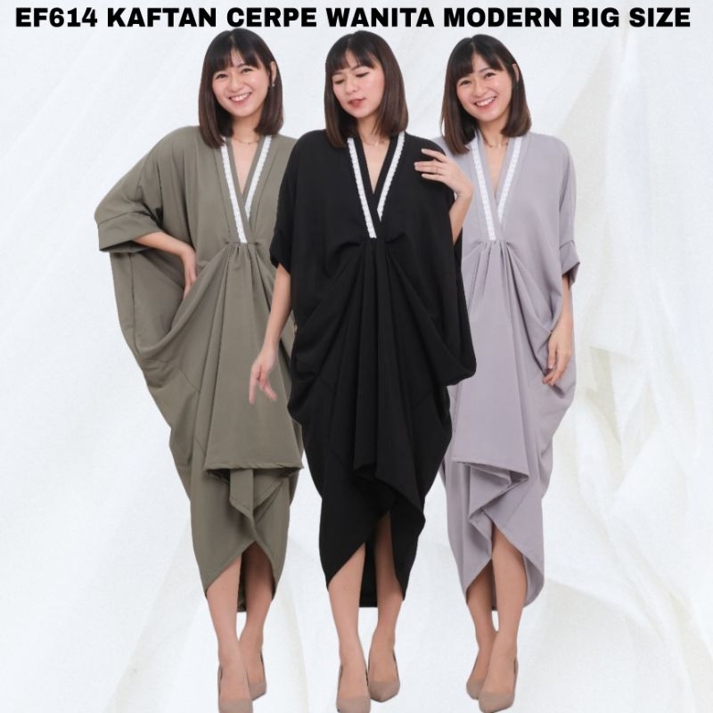 EF614 KAFTAN MODERN TRENDY/DRESS PARRY/DRESS PESTA KAFTAN POLOS/ DRESS MODERN TRENDY/KAFTAN LEBARAN