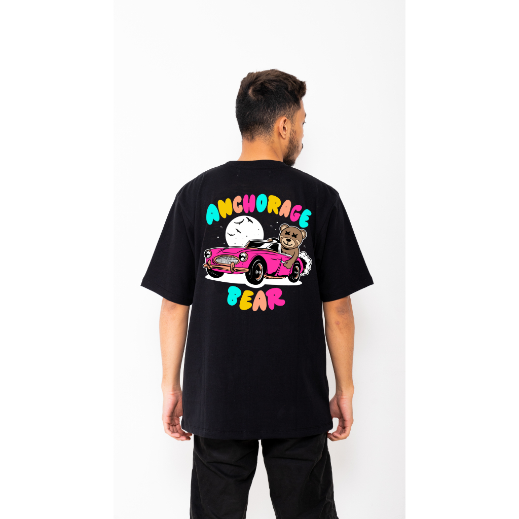 Anchorage Bear - Car Tshirt Oversize Kaos Pria Distro Terlaris Cotton 24s Limited Premium - Black