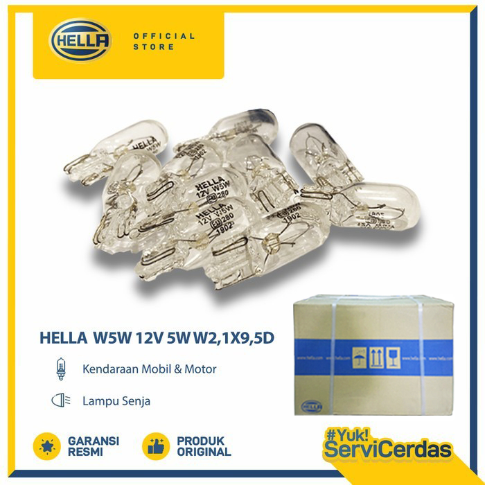 Lampu Senja Mobil Motor HELLA W5W 12V 5W W2,1X9,5D (DUS) - Lampu Mobil