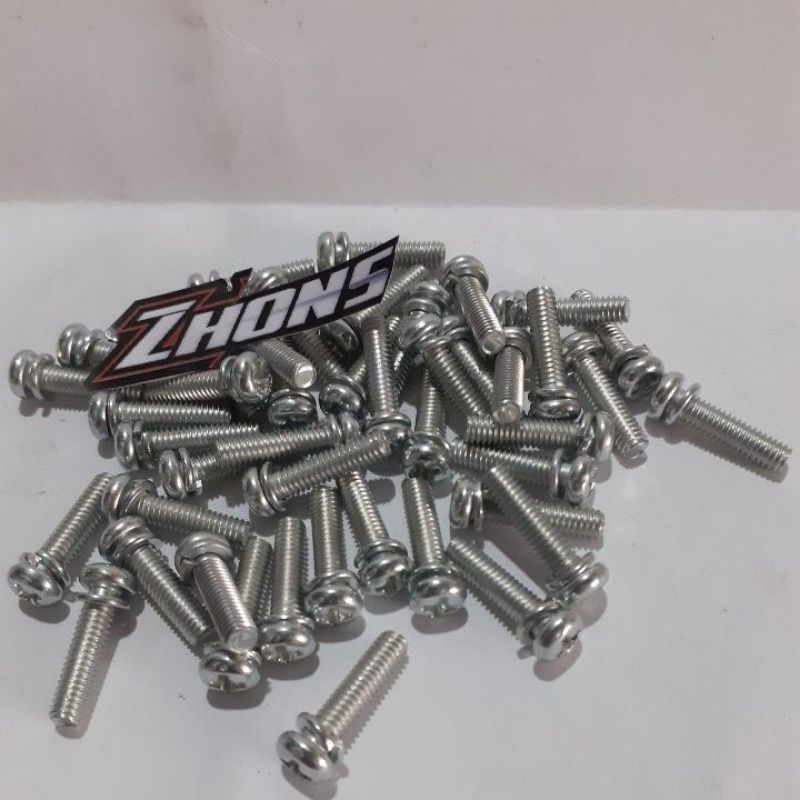 BAUT KARBU KARBURATOR M4X16 + RING VER OBENG PLUS