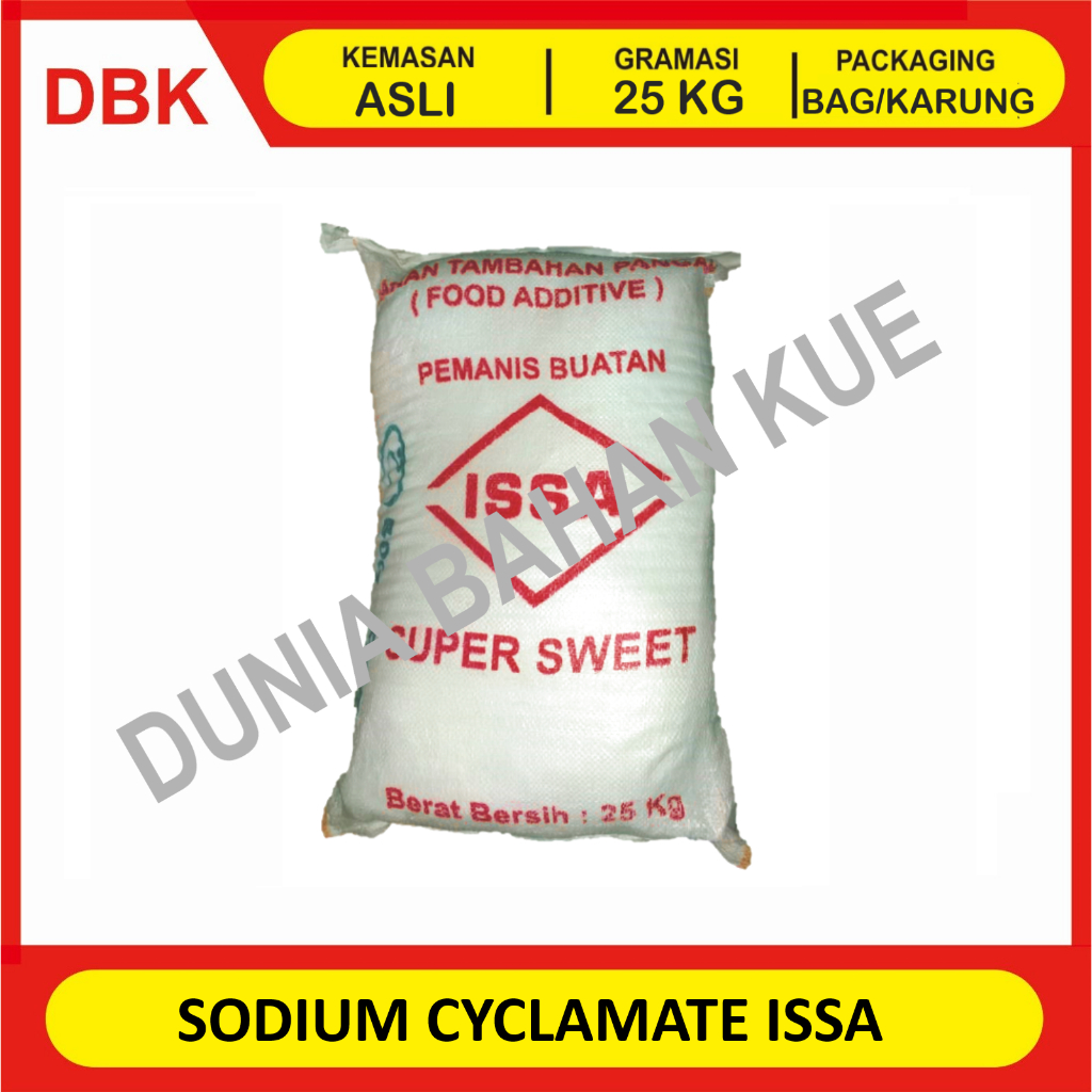 

(KHUSUS INSTANT/GOSEND) SODIUM CYCLAMATE ISSA 100-120x GULA - 1 BAG 25 KG / SODIUM SIKLAMAT PEMANIS