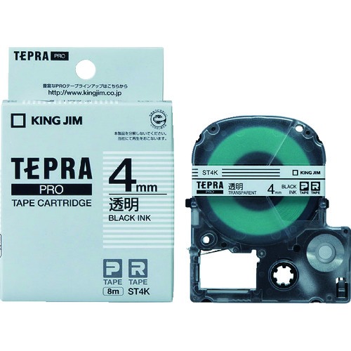 

KING JIM Tepra PRO Catridge 4mm x 8m Transparant Label/Black Text ST4K