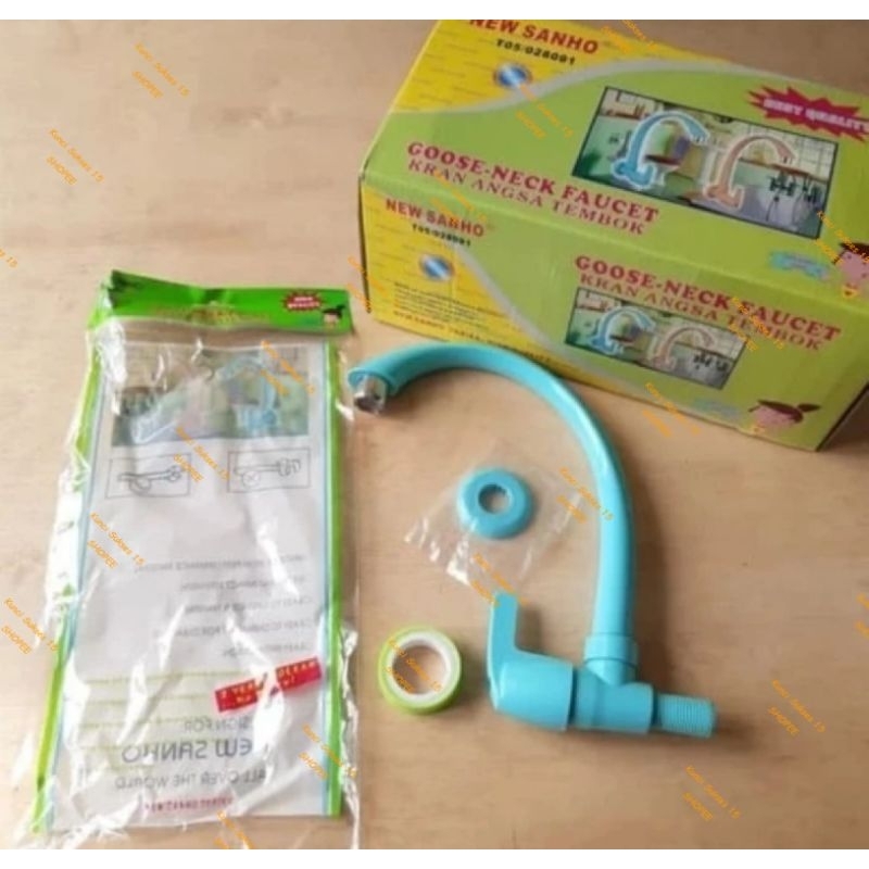 Kran Angsa Tembok PVC new Sanho / kran Cuci Piring PVC 1/2"inch Sanho