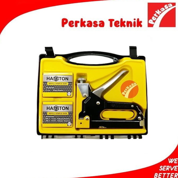 

KODE D8O5 HASSTON PROHEX 494 Staples Tangan Set Box Plastik 3in1 Gun Tacker