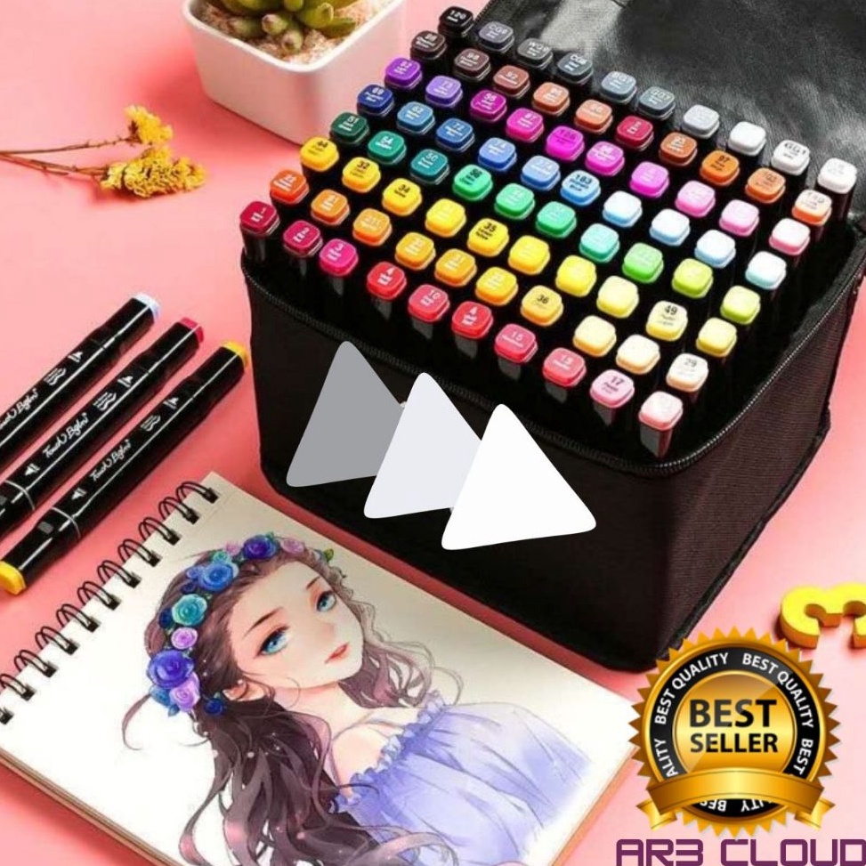 

KODE X4N6 Spidol Warna Stabilo Touch Toddi 2448 Warna Dual Side Fine Art Brush Pen Animation Marker Set Sketsa