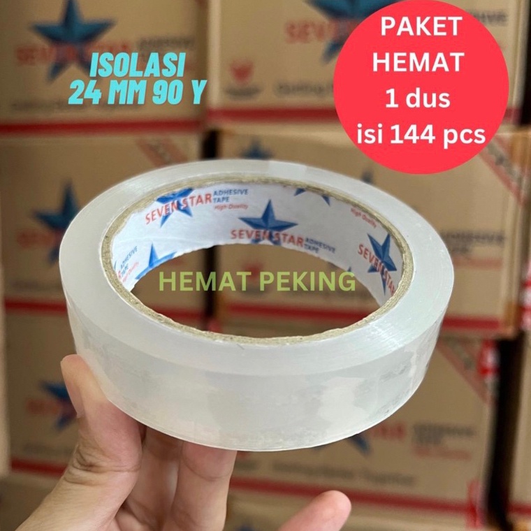 

Isolasi 24mm 1 karton isi 144 pcs Solasi 1 inch 1 Dus selotip 2 jari KODE C7B5