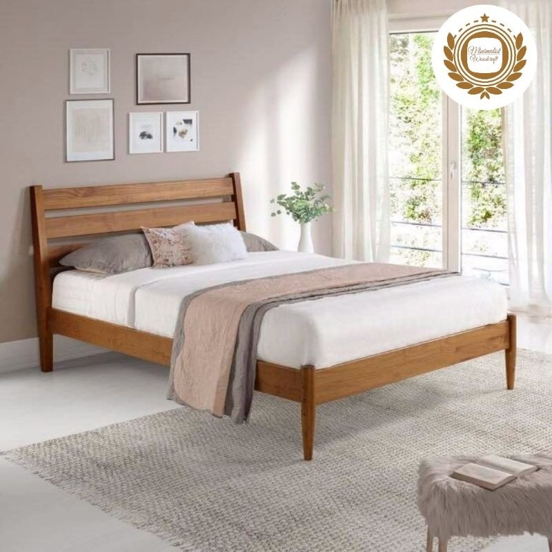 ranjang kolong minimalis,  ranjang kayu solid minimalis modern, tempat tidur kayu minimalis