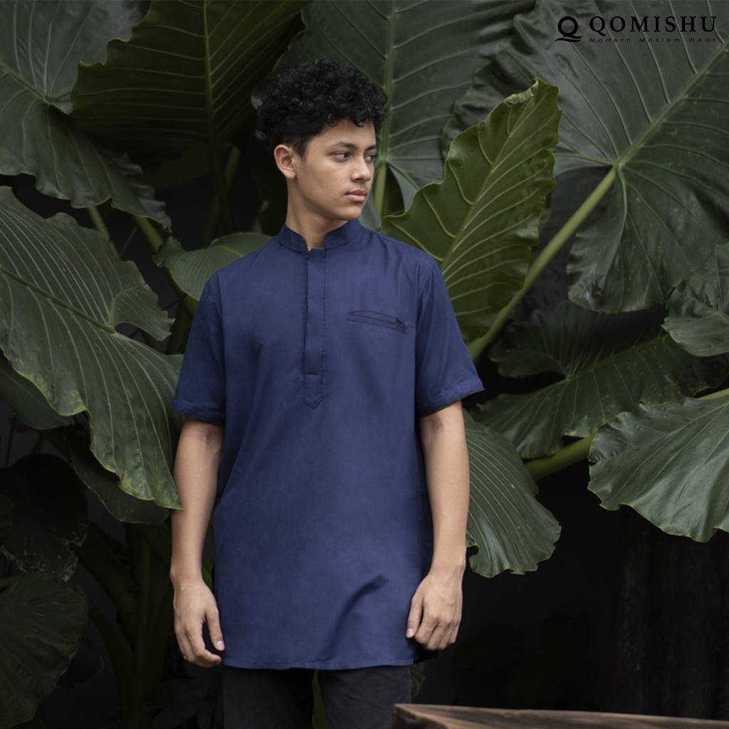 Koko Kurta Lengan Pendek/ Baju Muslim Pria QOMISHU SYAMIL