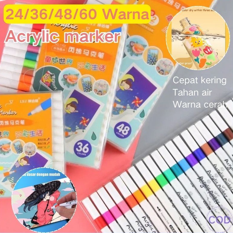 

CODAcrylic marker 2436486 Warna Cepat Kering Tahan Air Spidol Akrilik Marker Pena Untuk Pada Berbagai Bahan KODE A9V7