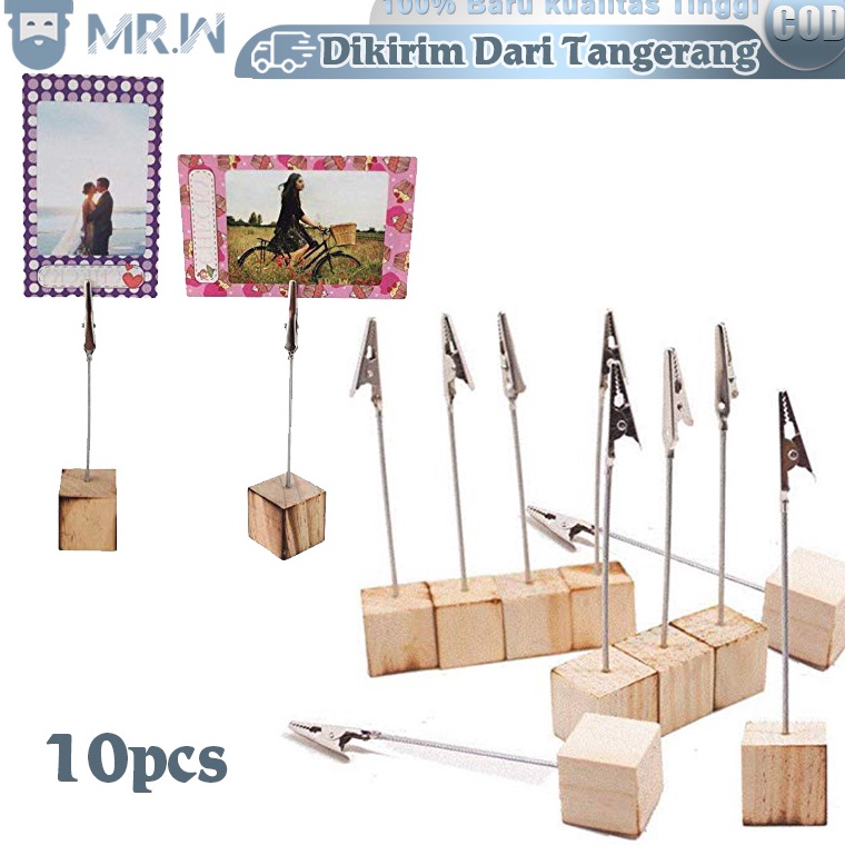 

KODE G6E4 Price Tag Kayu 1pcs Tatakan Holder Foto Price TagPhoto Card HolderWooden Clip Cube Holder
