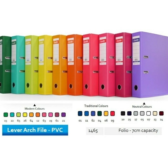

KODE D1U9 Bantex Arch File Ordner Plastic 7cm A4 7 MM MULTICOLOUR 145