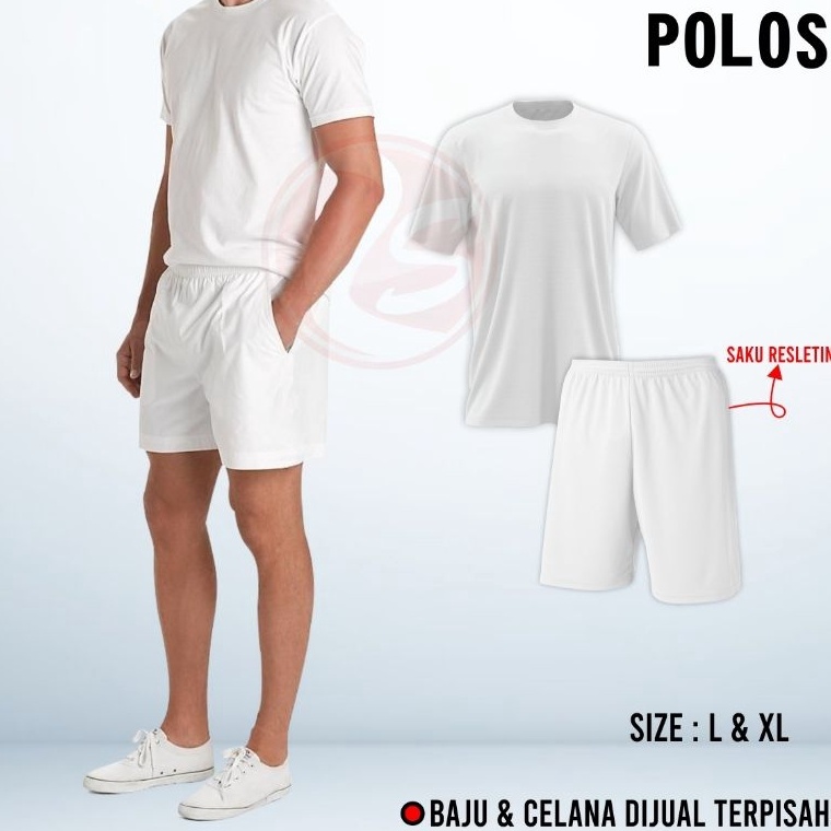 KODE E78T Baju celana putih polos kaos training pendek tes akademi polisi tes masuk polri tni celana