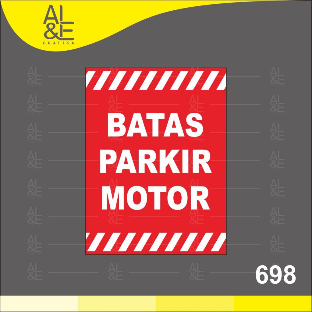 

698 - Stiker Batas Parkir Motor, Sticker Vinyl, Premium, Tahan Air, Cetak Indoor