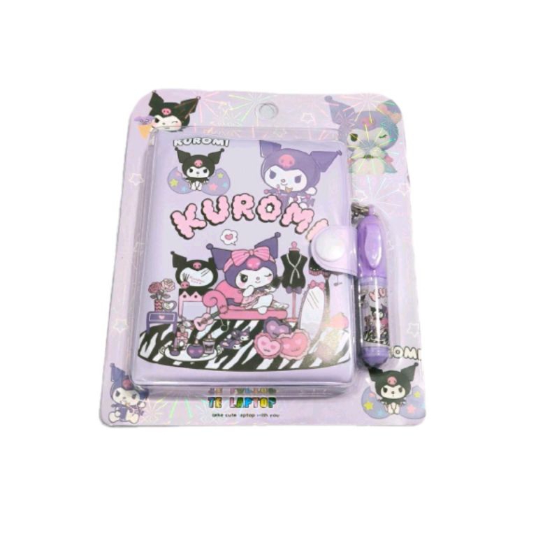

Mini notebook karakter lucu notes + pen kuromi cinamoroll melody pompom