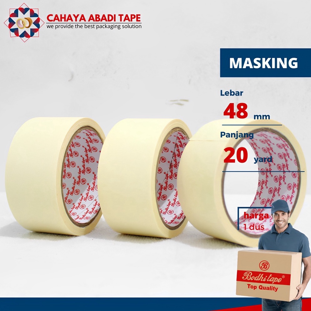 

LAKBAN KERTASMASKING BODHI 2448 MM X 2 YARD PER DUS KODE J1S7