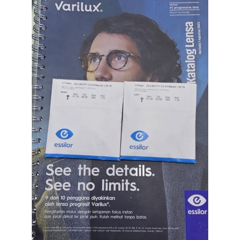 lensa progressive essilor varilux liberty polycarbonate original