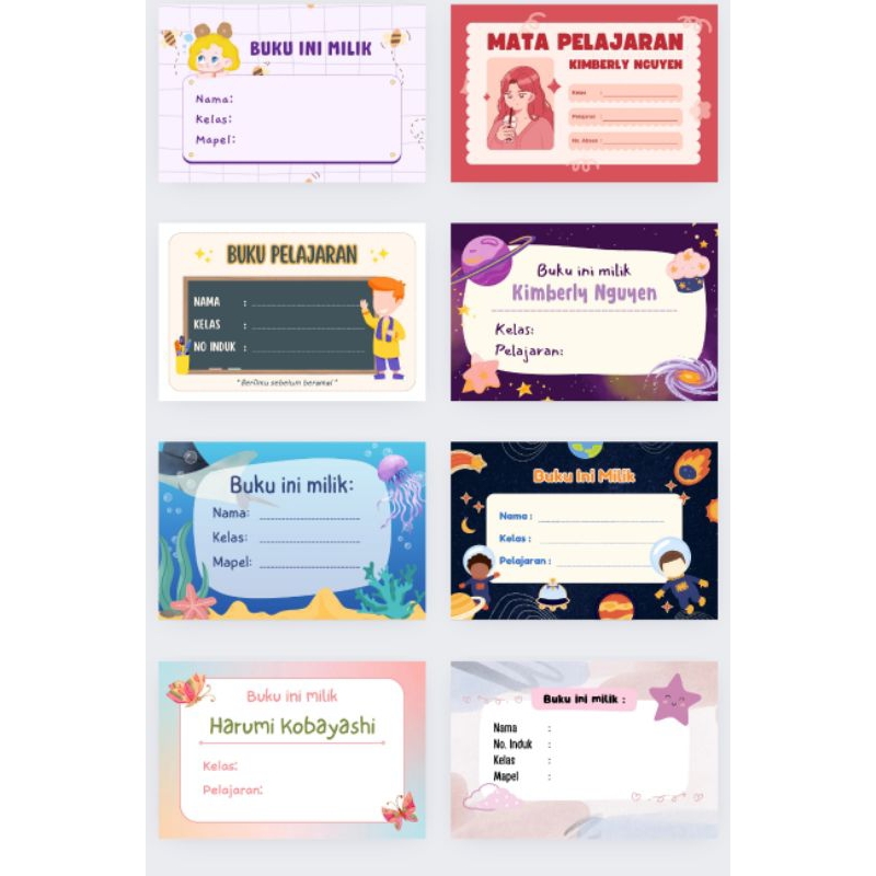 

label buku sekolah