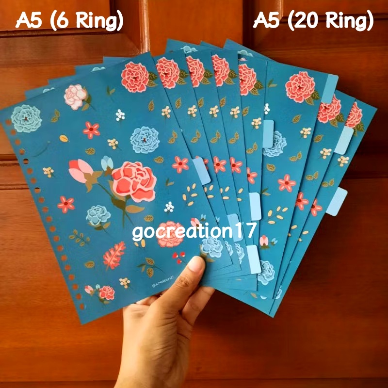 

Cover Planner Kertas Pembatas Binder Divider Flower Series Motif Premium A5