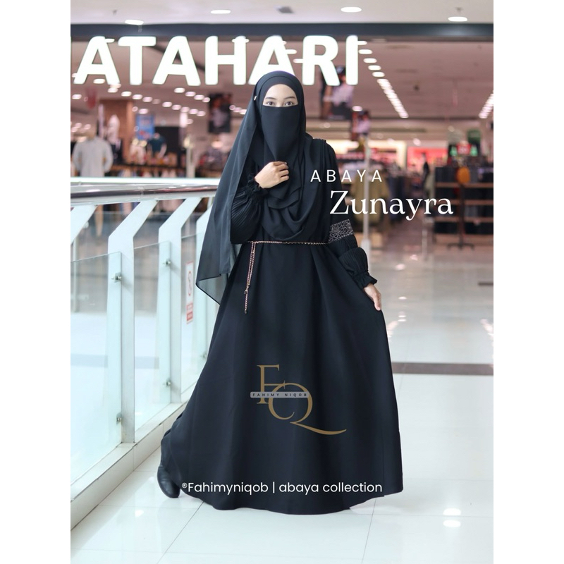 Abaya hitam Zunayra | abaya fursan bordir | abaya fursan exclusive