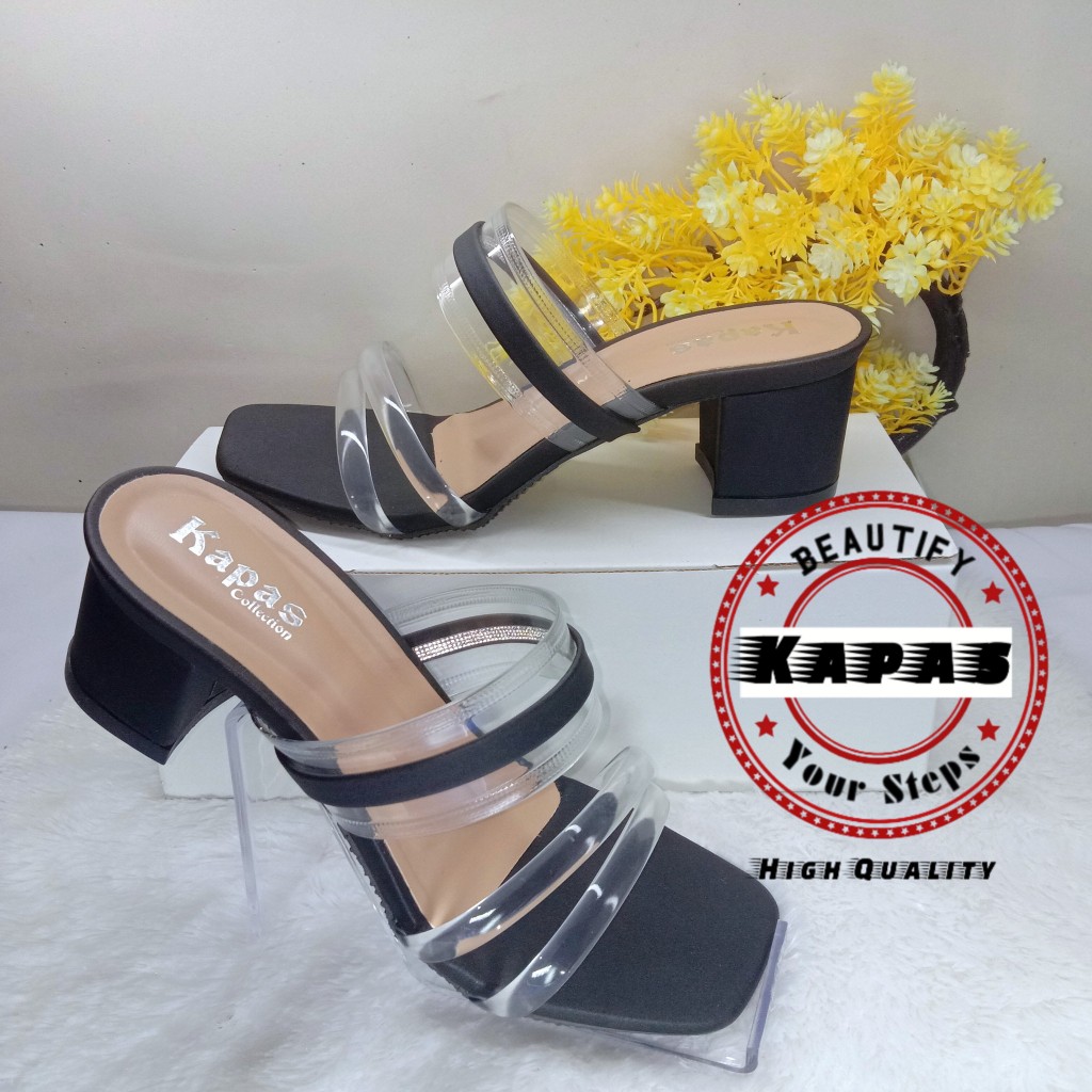 Sandal Heels Sandal Hak Tahu Jelly Bening GS091