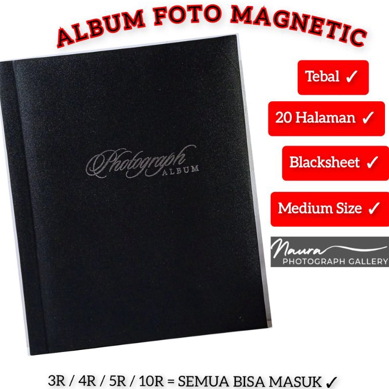 PROMO BUKU ALBUM FOTO PEREKAT MAGNETIK 3R4R5R6R8R1R MEDIUM SIZE BLACKSHEET KODE A3R8