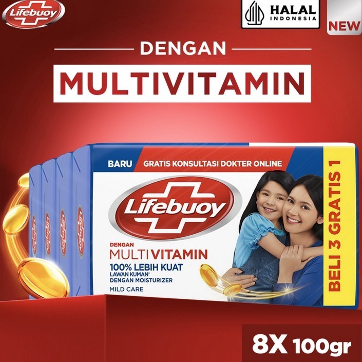 Lifebuoy Sabun Batang Mild Care 4x1 g x2 n Z3E9