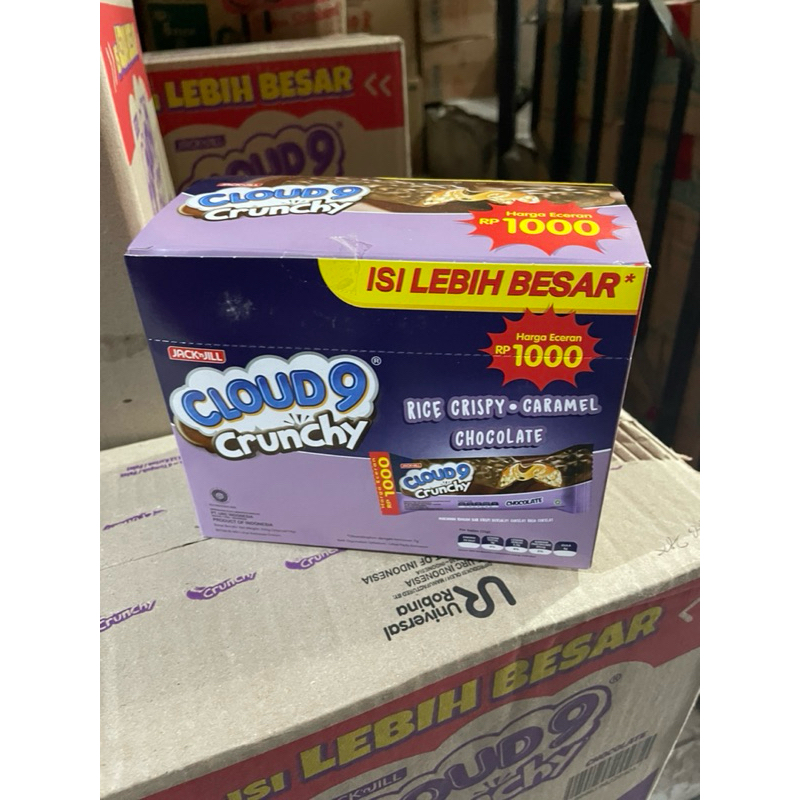 

cloud 9 crunchy eceran 1000 per box wafer bar lebih besar