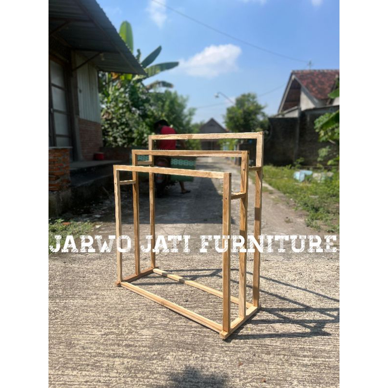 Jemuran handuk Premium, Gantungan Jilbab/mukena kayu jati aesthetic