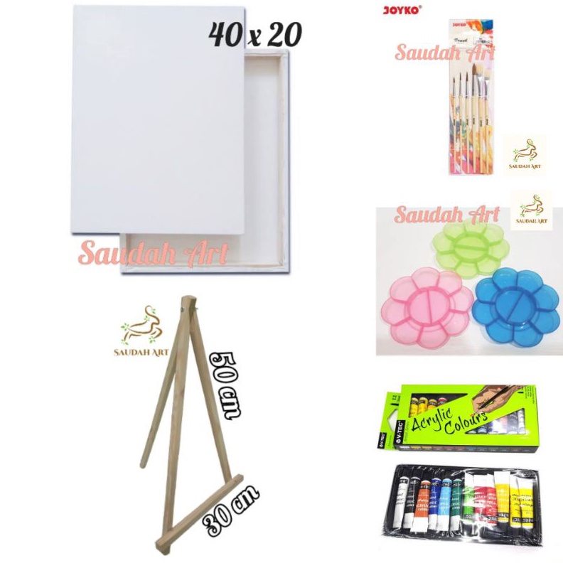 

TERBAIK Paket Lukis Lengkap kanvas 2x4kuaspaletcat akrilikeasel 3x5